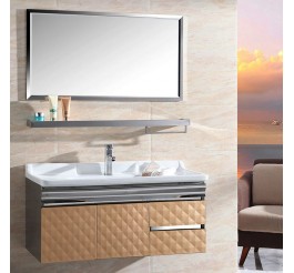Discount brown color embossed style bathroom vanity cabinets