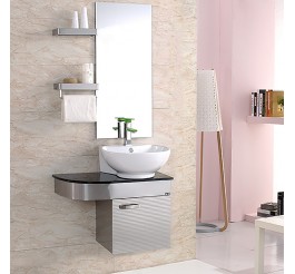modern  designed bathroom vanity with single cabinet door