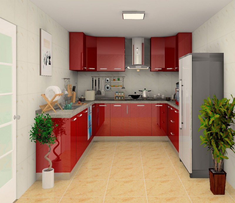 JISHENG custom kitchen cabinet designs_red color| db-kitchen