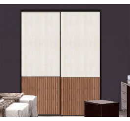 high gloss plywood wardrobe sliding door design
