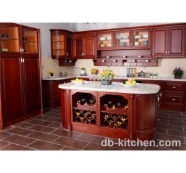 Red PVC custom imported kitchen cabinets from China