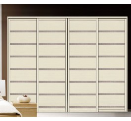 Customized melamine plywood wardrobe with high gloss sliding door design