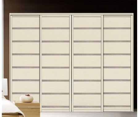 Customized melamine plywood wardrobe with high gloss sliding door design