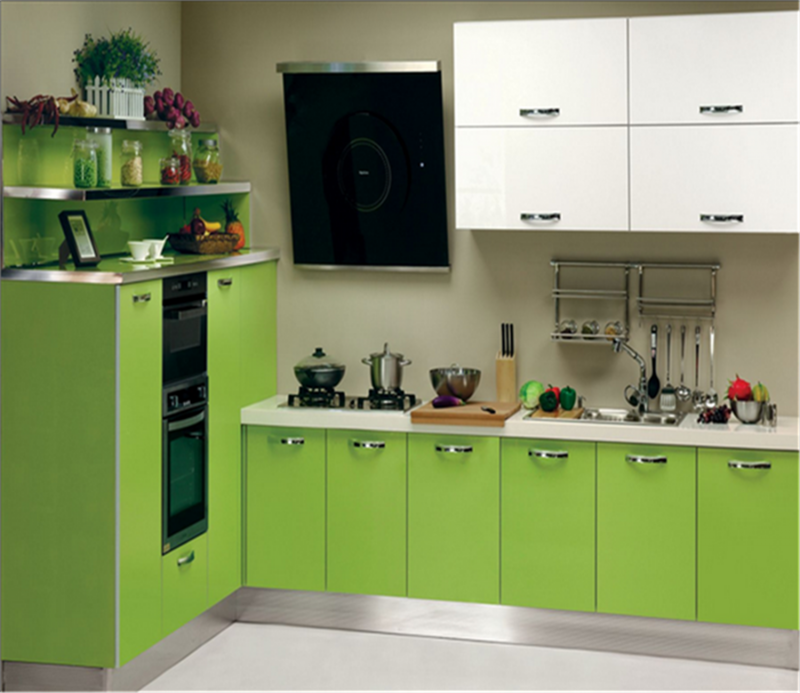 PVC door panel kitchen cabinet design with plywood carcass 