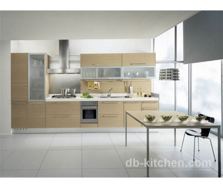 UV wood grain veneer high class kitchen cabinet with high quality