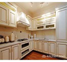 high class noble style white PVC kitchen cabinet
