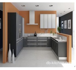 color combination of grey and silver melamine kitchen cabinet