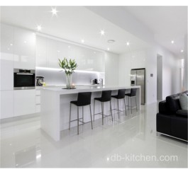 High gloss white PETG luxury kitchen furniture cabinet design