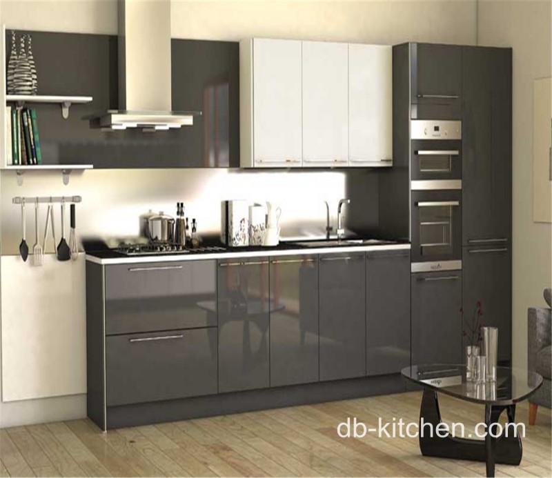 high gloss acrylic grey custom modern kitchen cabinet