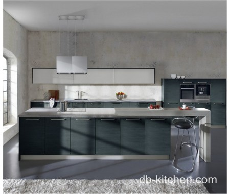 grey melamine and gloss white acrylic laminate kitchen cabinet design