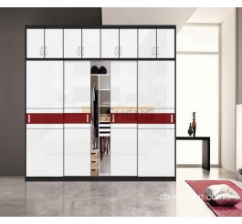 modern wardrobes design in glossy white sliding door