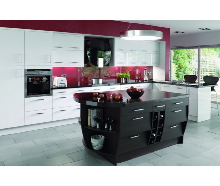 high gloss plywood kitchen cabinet design
