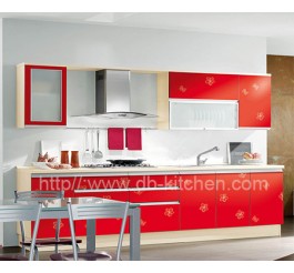 China Plywood Red Acrylic Kitchen Cabinet