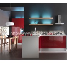 High Gloss Custom Make Red Acrylic Kitchen Cabinet
