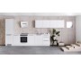 high gloss white kitchen cabinets in small space