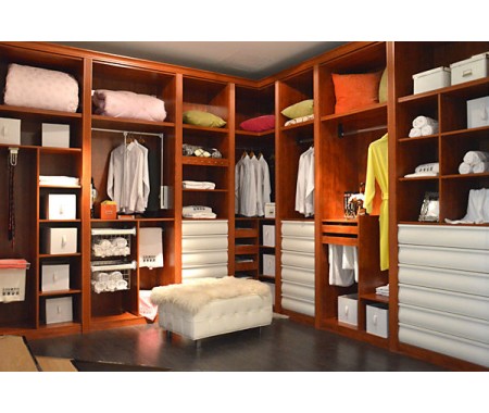 classic cloth wardrobe with closet organizers inside