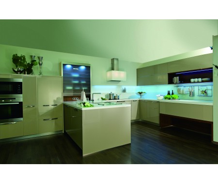 high gloss coated kitchen cabinet