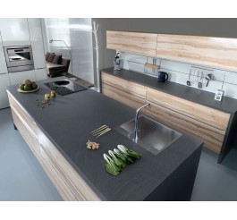 kitchen cabinets high gloss wood grain style