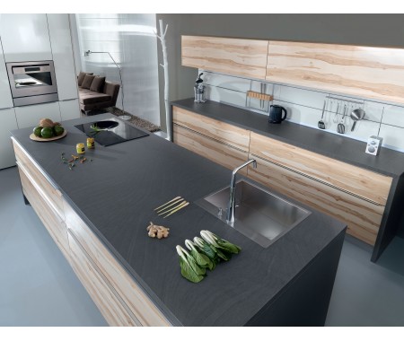 kitchen cabinets high gloss wood grain style