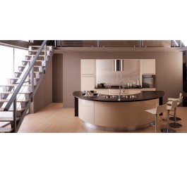 white high gloss kitchens with U shape island