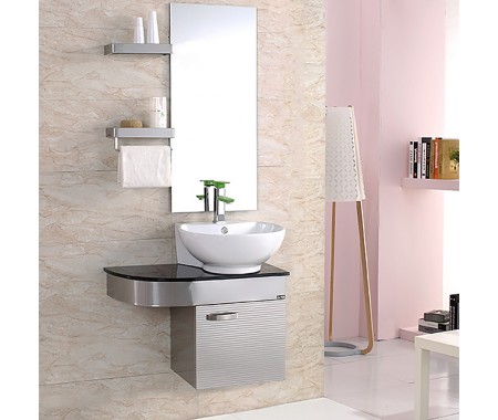 modern  designed bathroom vanity with single cabinet door