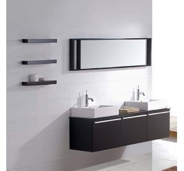 Modern double sink bathroom vanity black pattern