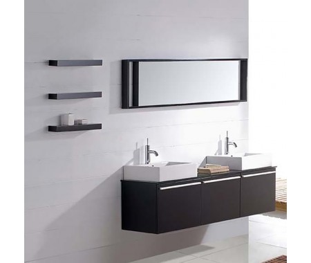 Modern double sink bathroom vanity black pattern