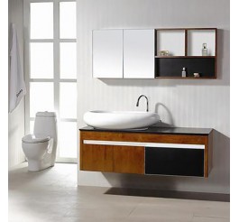 Rustic design wood grain bathroom vanities with countertop