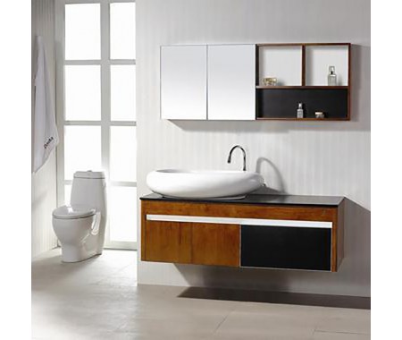 Rustic design wood grain bathroom vanities with countertop