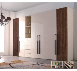 Jisheng high gloss white armoire wardrobe for bedroom decoration