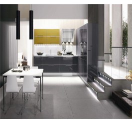 fantastic high gloss dark grey kitchen cabinet