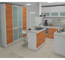 model kitchens white gloss and wood grain