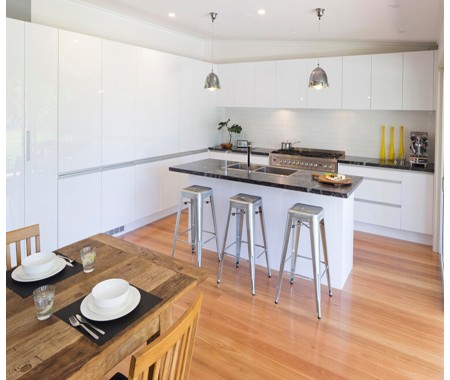 White Lacquer Australian style kitchen cabinet