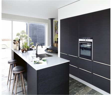 Customized made black and whiet lacquer kitchen cabinet