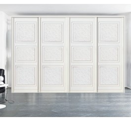 6 door white color PVC wardrobe door designs