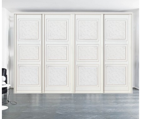 6 door white color PVC wardrobe door designs