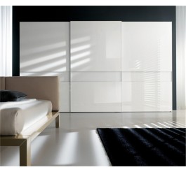 walk in sliding door wardrobe design with whiet color