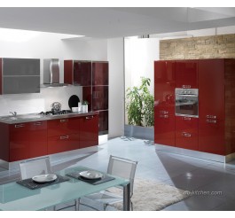 High gloss acrylic custom kitchen cabinet solid style