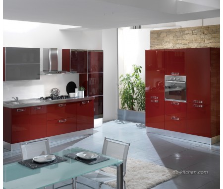 High gloss acrylic custom kitchen cabinet solid style