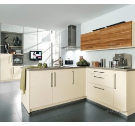 PETG matte and UV wood grain custom kitchen cabinet practical style