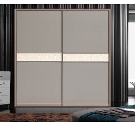 whiet color walk in wardrobe sliding door design