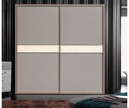 whiet color walk in wardrobe sliding door design