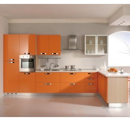 Glossy acrylic custom kitchen cabinet