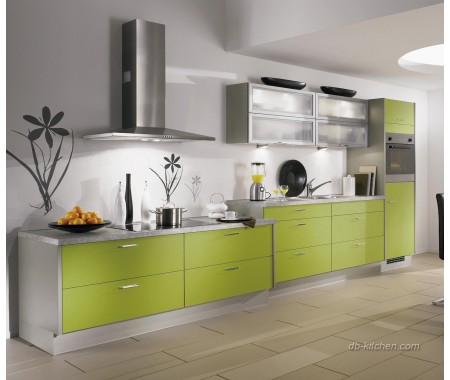 Fresh modern green PETG matte kitchen