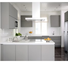 Modern PETG matte grey kitchen design