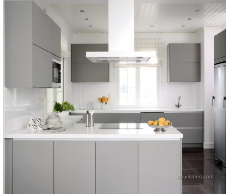 Modern PETG matte grey kitchen design