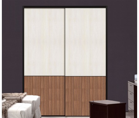 high gloss plywood wardrobe sliding door design