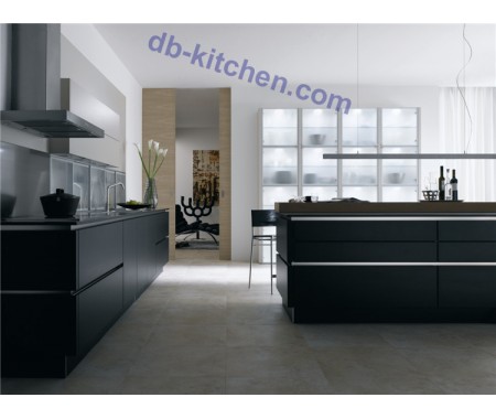 Modern custom black high gloss UV kitchen cabinet