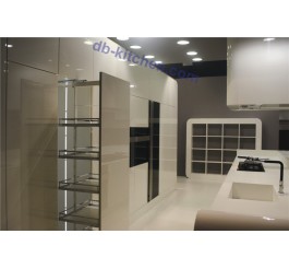 White custom high gloss MDF UV kitchen cabinet