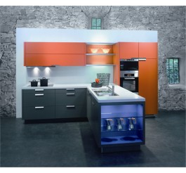 PETG high gloss kitchen cabinet design